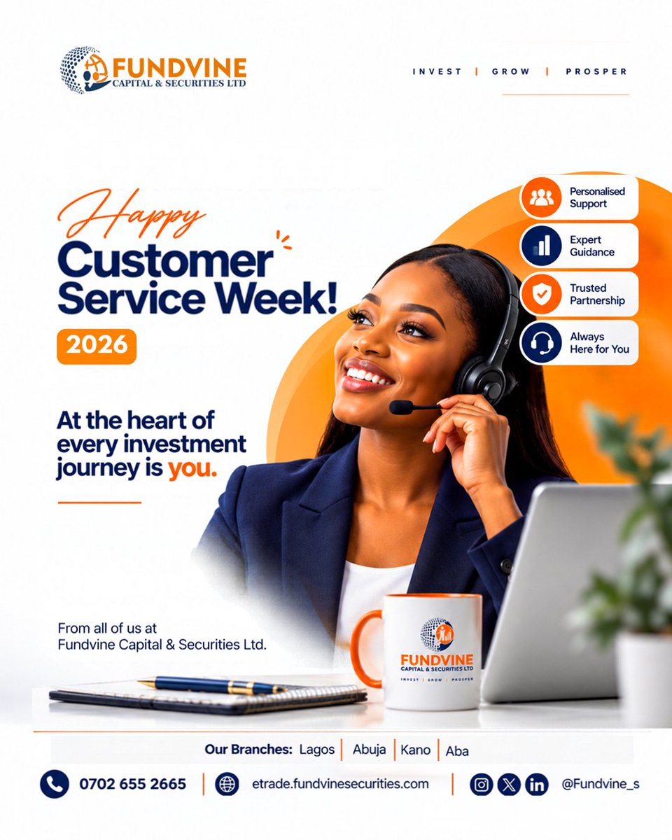 FundvineS's tweet photo. Happy Customer Service Week from Fundvine Capital &amp; Securities Ltd.
We celebrate our valued clients and reaffirm our commitment to service built on trust, expertise and lasting relationships.
Thank you for choosing Fundvine.

#CustomerServiceWeek #Fundvine #CustomerExperience https://t.co/lMtZmJLwI5