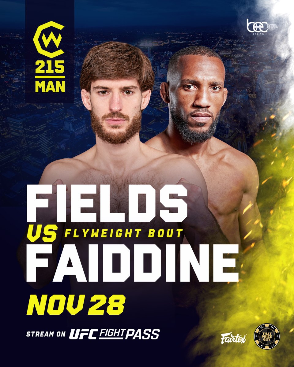 CageWarriors's tweet photo. Another Fire Flyweight Fight Confirmed at #CW215 Manchester ๐ฟ๐ฅ
Joe Fields will take on former CW champ Samir Faiddine on November 28th at the BEC!
๐๏ธ Tickets On Sale NOW! Link in Bio! https://t.co/wu3zDTMOSr