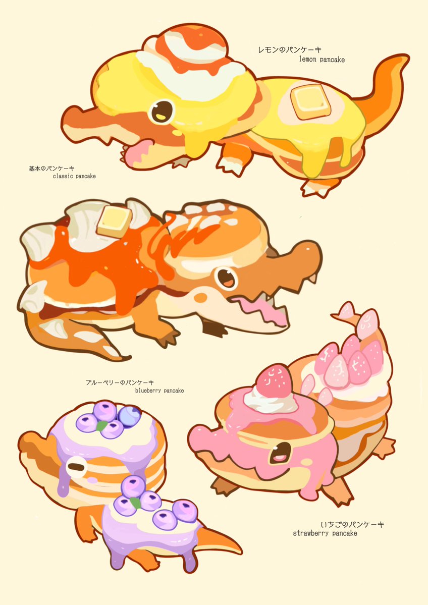 okashitofushigi's tweet photo. パンケーキなワニトラサメたち🥞🐊🐅 https://t.co/Px8wZpbRrP