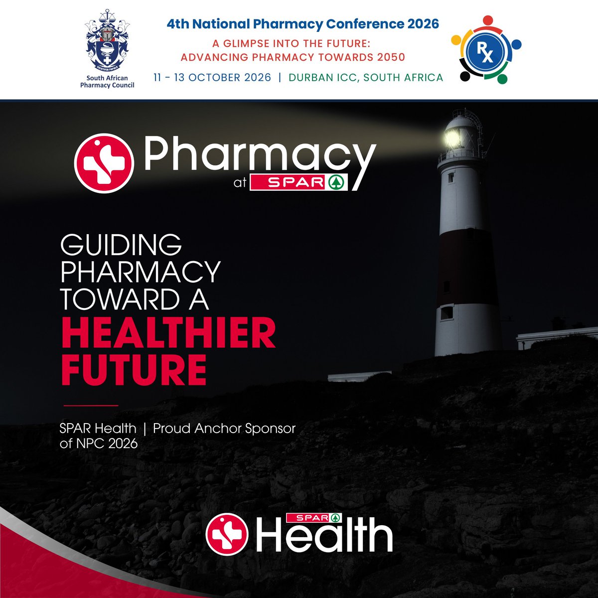 OfficialSAPC's tweet photo. Let's come together and guide pharmacy toward a healthier future at the 4th National Pharmacy Conference.
#4NPC
#SparHealth
#AnchorSponsor https://t.co/0jT3KayeiM