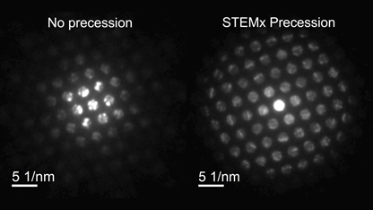 GatanMicroscopy's tweet photo. Better 4D STEM data starts with better diffraction patterns. See how STEMx Precession reduces dynamical diffraction effects and enhances diffraction pattern quality for strain and orientation analysis.
Download: https://t.co/zi7wphqe97
#ElectronMicroscopy #4DSTEM https://t.co/WRKYY93zrR