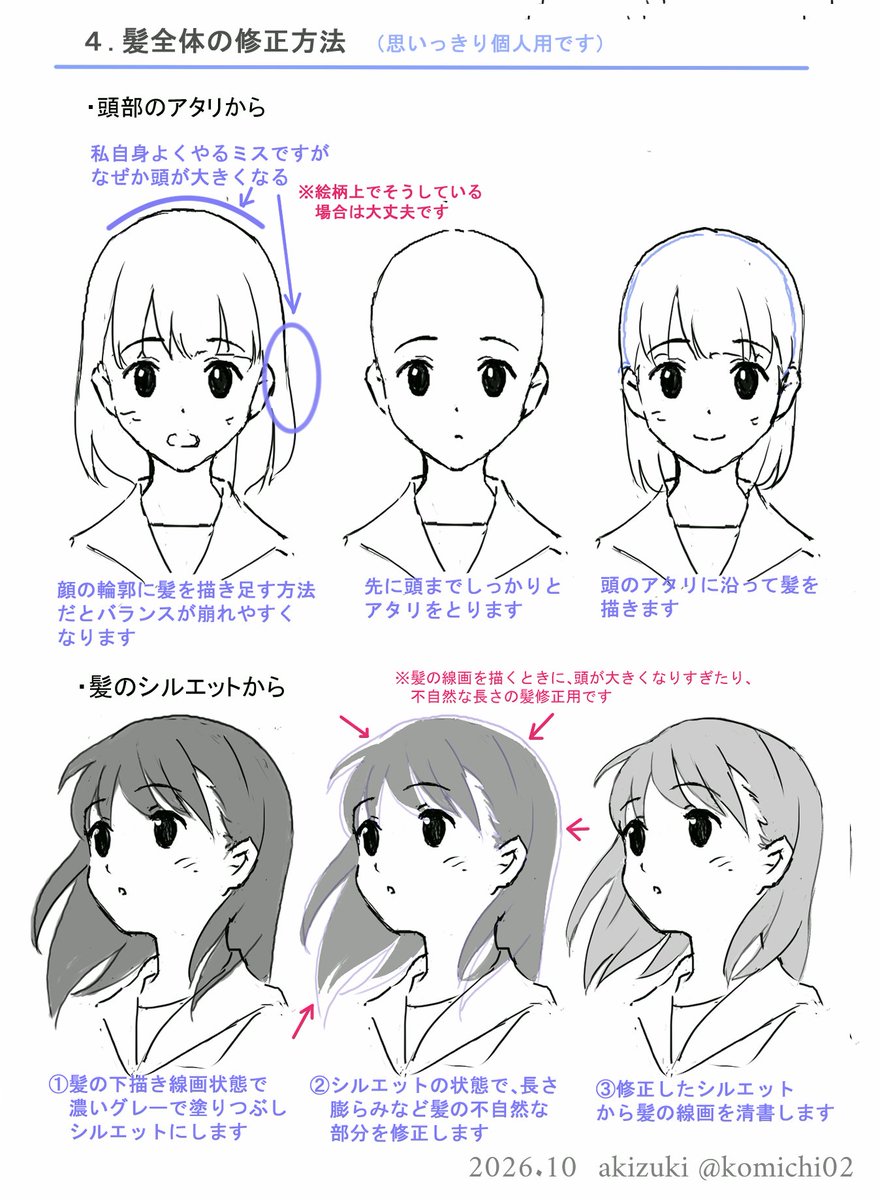 komichi02's tweet photo. 先日の「バストアップ15面図」の髪のブロック分けを使った、髪の描き方です。
2年前に作成したTipsをもとに、あらためて作り直しました。
何かの参考になれば嬉しいです。 
#日々描く #illustration #drawing https://t.co/Zi6UXrmxsU