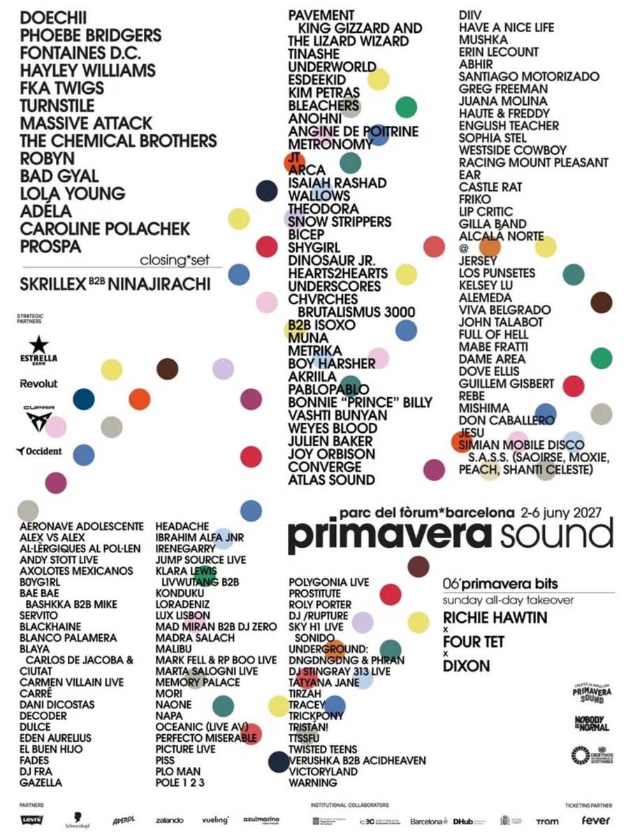 adelabrasill's tweet photo. PRIMAvera! ADÉLA é confirmada no line-up do Primavera Sound Barcelona 2027.

O evento acontecerá em junho do ano que vem, com capacidade para até 75 mil pessoas. https://t.co/sLAsxZWwZg