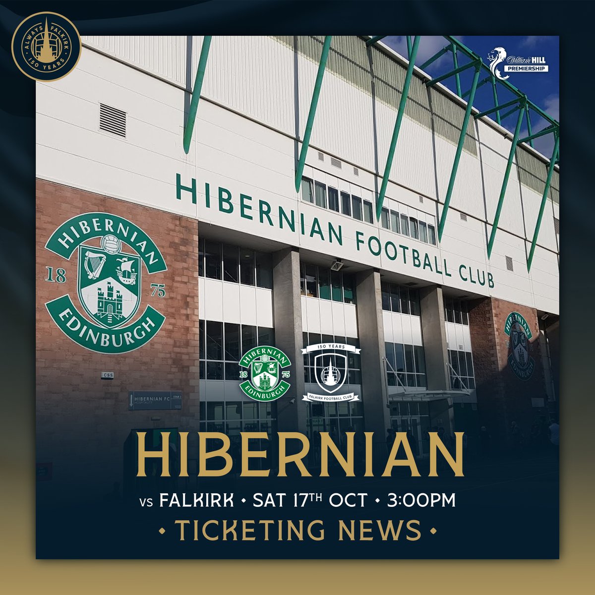 FalkirkFC's tweet photo. 🎟️ Tickets for our trip to Easter Road on Saturday 17th October are now on general sale.

Tickets are available from the Club Shop or over the phone.

More info ➡️ https://t.co/BLVhoFmlch https://t.co/O5NKVOSkzR