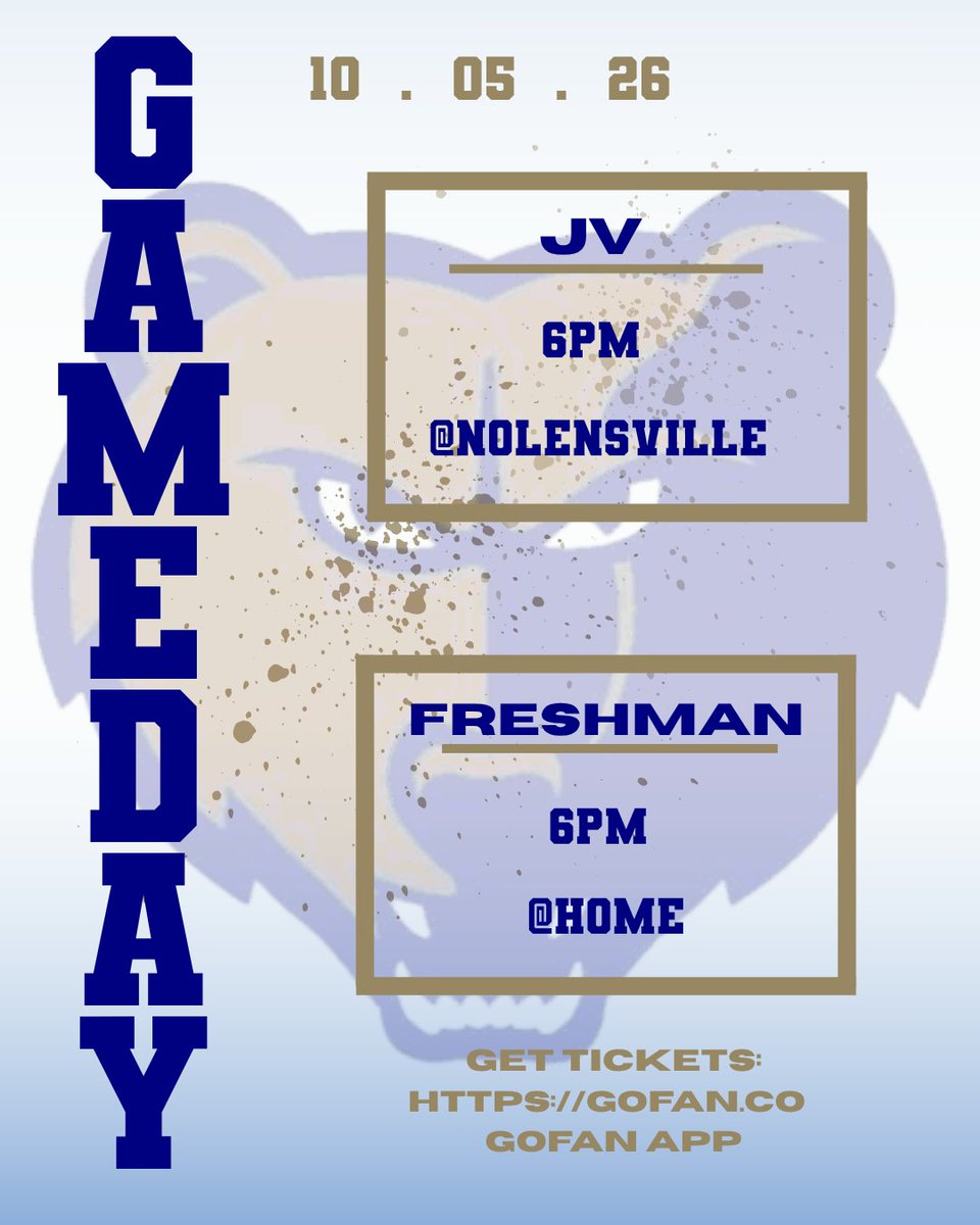 bruins12th's tweet photo. Brentwood v Nolensville tonight! 
JV at Nolensville
Freshman at Home
Kick-off 6pm

#DRIVEN #GAMEDAY #brentwoodfootball https://t.co/QreVvnjEv2