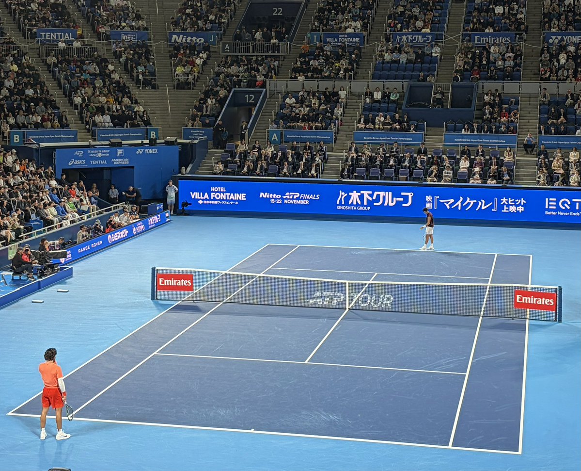 ppggsz's tweet photo. 今日は日本で唯一のATPツアー、JAPAN OPENを見に奥さんと有明に。準決勝のハイレベルな選手が真剣に打ち合う姿はワ���ワクしましたね。白熱した真剣勝負は面白い。なかなか見に行く機会はないけれど楽しかった！ https://t.co/aYOrWUMO9j