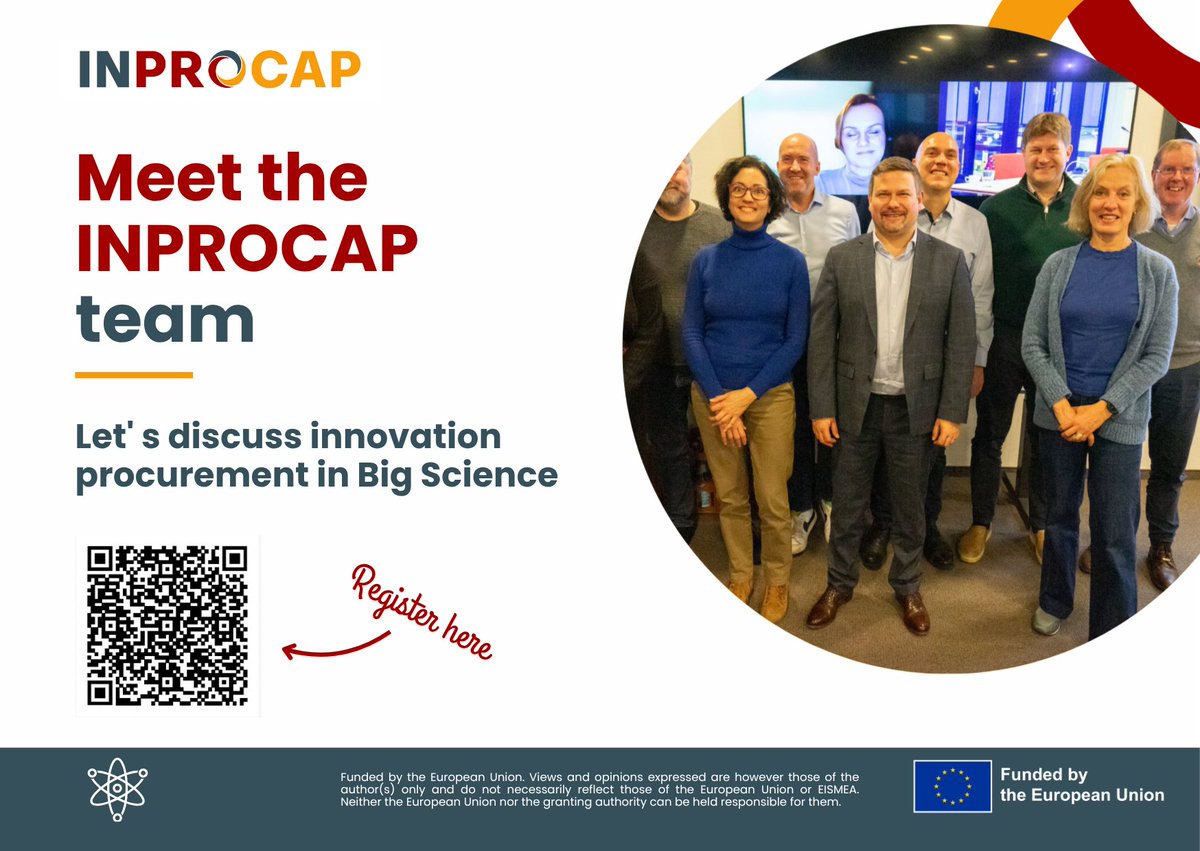 InprocapProject's tweet photo. How can #BigScience put #innovation_procurement into practice?
Join INPROCAP at #BSBF2026 to explore 3 Instruction #Manuals, a new Online Learning Space &amp; #Toolbox, and key lessons learned.
📅 27 Oct | Maastricht
🔗https://t.co/b6xKFRlt5b https://t.co/H4tCm7PedZ