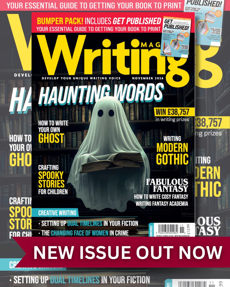 WritingMagazine's tweet photo. The new issue of Writing Magazine is out now, packed with tips on writing ghost stories, cosy fantasy, and dark academia.

Inside, we chat with author Olivie Blake about Gothic fiction, explore screenplays vs. novels, and share advice on finding your flow.
https://t.co/JcuswfEqE3 https://t.co/G6LZ5XXyAm