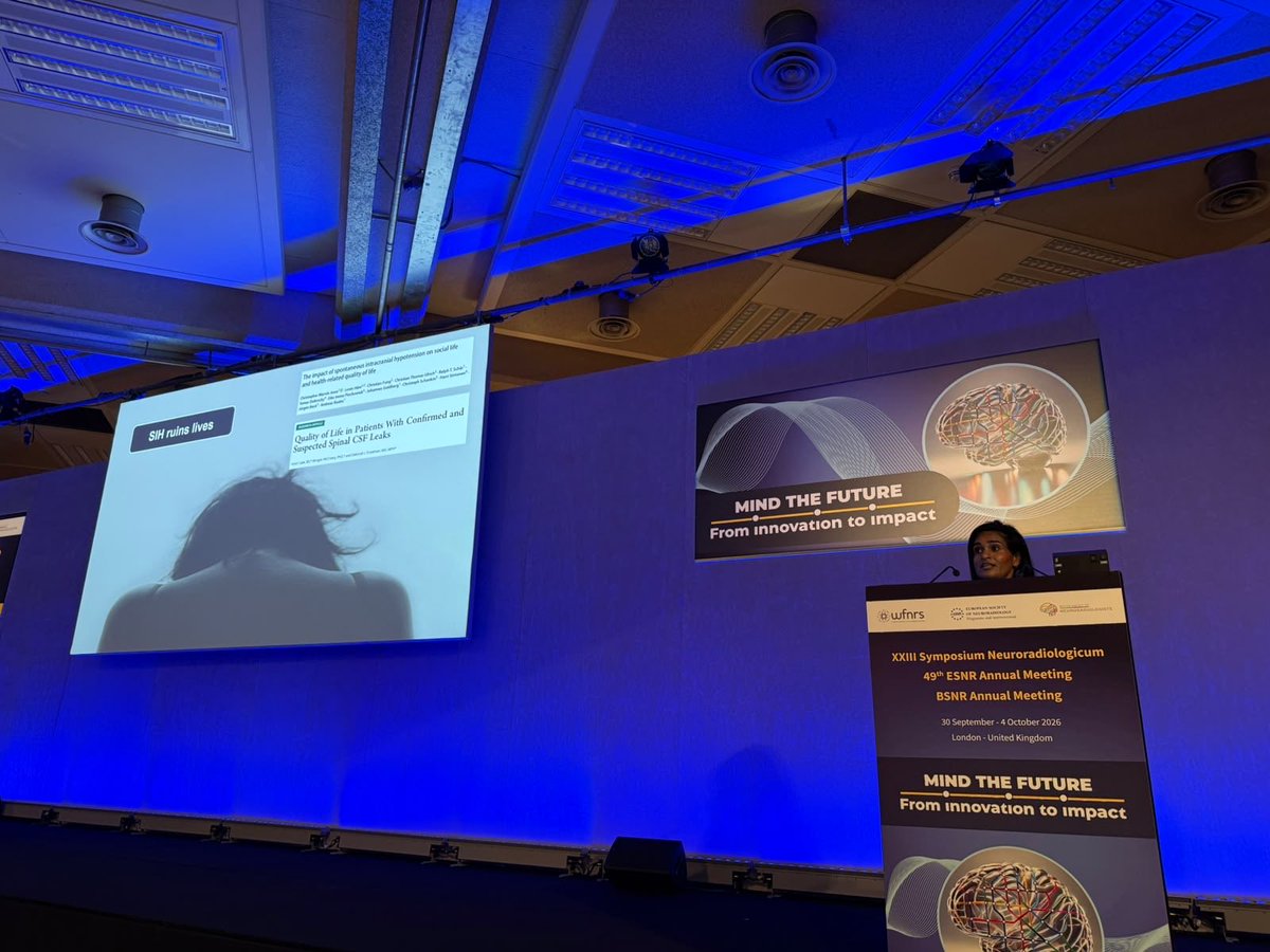 NeuroradLal's tweet photo. Packed morning CSF leak session @ESNRad @theBSNR @WorldFNRS 2026 London conference! Pleasure to speak alongside superstar faculty @Niklas_Luetzen @PeterGKranz &amp; surgical excellence from @Uniklinik_Fr Amir El Rahal. Phenomenal to see interest from neuroradiologists growing!✨👏 https://t.co/XvqGGRGWHm