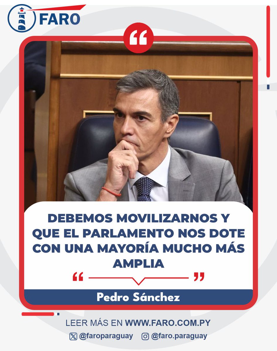 FaroParaguay's tweet photo. 🇪🇸Elecciones anticipadas en España

El fracaso de la votación de los decretos de vivienda ha llevado al Gobierno de Pedro Sánchez a anunciar la convocatoria a elecciones anticipadas.