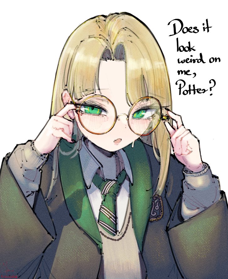 shinep_ag's tweet photo. malfoid trying on potter's glasses https://t.co/TiFay7Dbb6