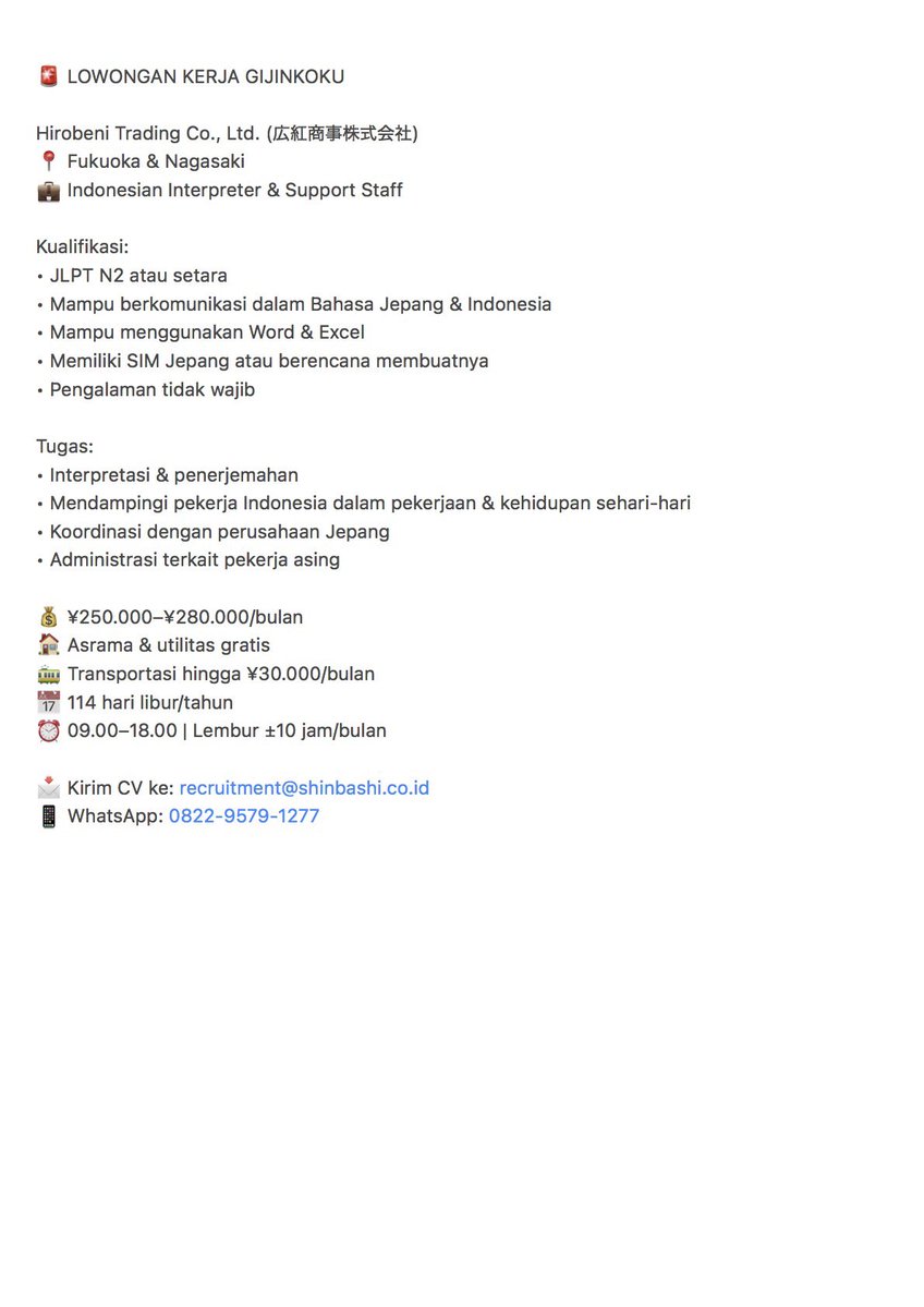 xzeroclock's tweet photo. temen-temen, tolong bantu retweet ya! aku ada inpo loker di nagasaki dan fukuoka, as interpreter yash! https://t.co/vbGraznXBh
