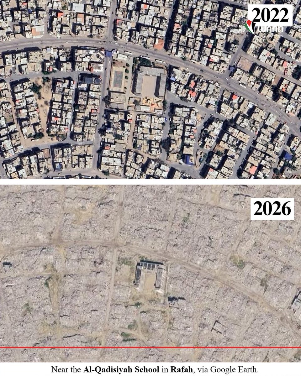 WeAreNotNumbers's tweet photo. A new Google Maps update offers a stark view of the devastation inflicted on Gaza after three years of war, while showing how the humanitarian crisis continues to deepen.

Satellite images captured in June reveal widespread destruction of homes, businesses, places of worship and vital infrastructure, including damage that continued after the fragile ceasefire took effect nearly a year ago.

Along Gaza’s coastline, vast tent camps now stretch for miles, with many shelters standing just metres from the sea. The territory’s once-bustling main port lies heavily damaged, its fishing boats gone and its surroundings filled with makeshift shelters. In #Gaza City, almost every available open space has been taken over by tents, shacks and makeshift huts.