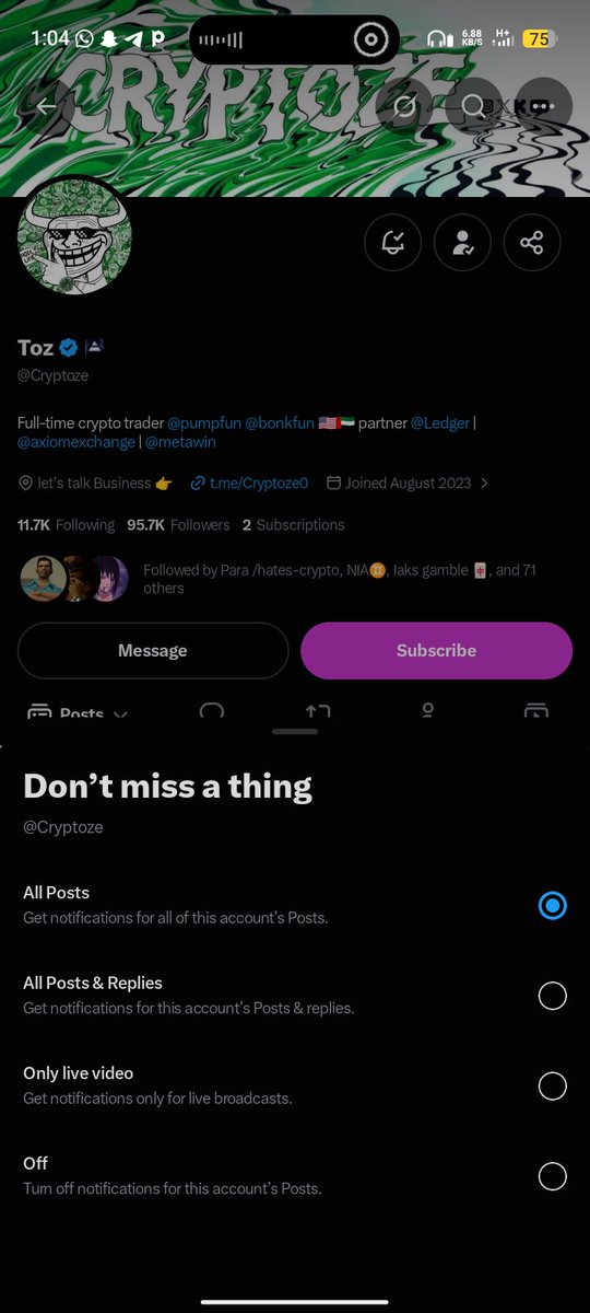 DaveOluwasemi's tweet photo. @0xMrPinky @Cryptoze All done

I trust you and I hope I win https://t.co/z3uEao60KZ