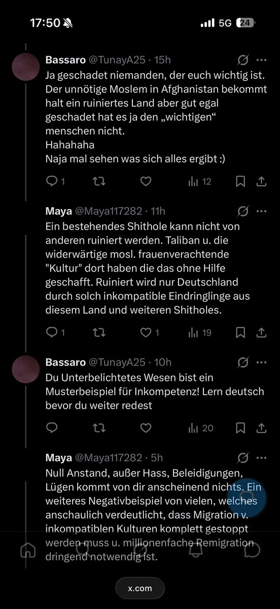TunayA25's tweet photo. @SchoeneNeuwelt @Maya117282 @KataSeiko @AronMorhoff Ich weiss tut euch schwer mit FAKTEN! Aber hier nur mal der Beginn der Beleidigungen!!
Ich weiss war nicht so ist nicht so
Aber aber aber
Am Ende wieder das Opfer :) https://t.co/EwmQdhvMW8