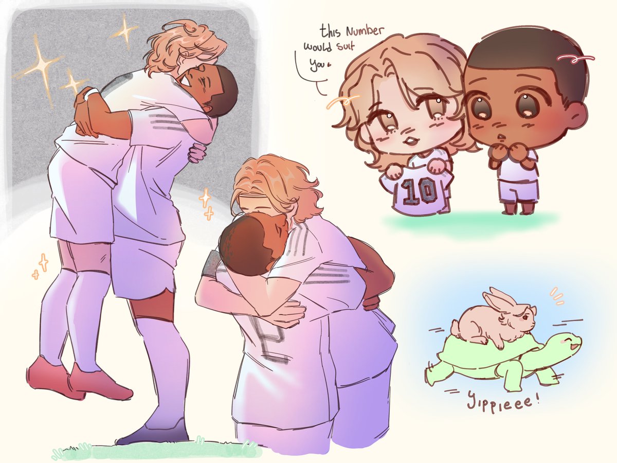 Clerickisses's tweet photo. When 2 of your favs dont rlly interact much so all you can do is just cry thinking abt them and like make up stuff in your head 
#lukamodric #kylianmbappe https://t.co/QlTmQq9rIC