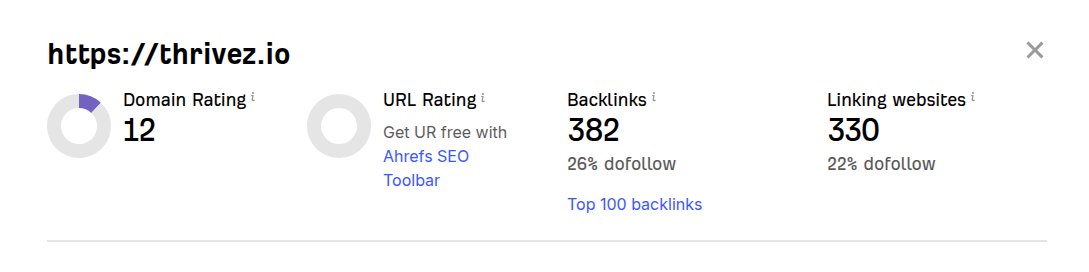 Thrivezio's tweet photo. Domain Authority: 12. 📈

Still a long way to go, but every journey starts somewhere!

What SEO tips or quick wins made the biggest difference for your site early on? Drop your top advice below! 👇 https://t.co/E9EbrieMJ0