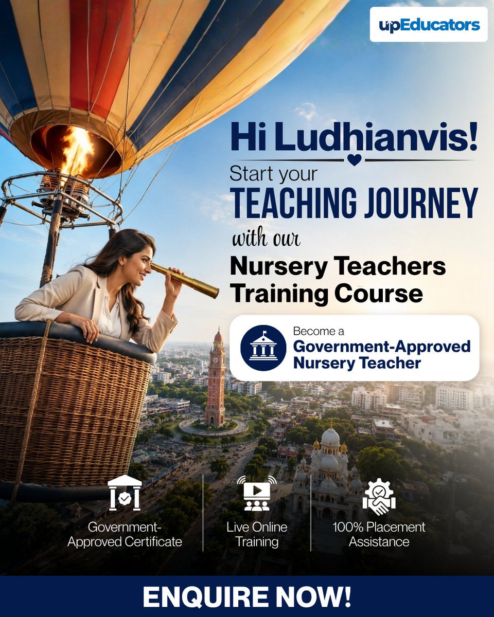 upEducators's tweet photo. Join Ludhiana’s Best Nursery Teacher Training (NTT) Course in 2026 with upEducators! 👩‍🏫📚

 #GoogleCertifiedEducator #TeachingCareer #EarlyChildhoodEducation #PreschoolTeacher #TeacherUpskilling #Ludhiana #LudhianaTeachers #PunjabTeachers #upEducators https://t.co/GsXMS8U4v3