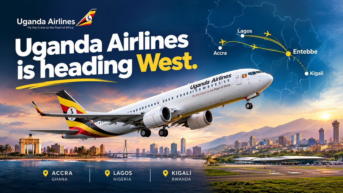 giftdaisy6's tweet photo. Uganda Airlines is expanding to Accra via Lagos and adding Kigali. Could its growing network turn Entebbe into an important connecting hub for African aviation?
#UgandaAirlines #Entebbe #AfricanAviation #AviationAfrica #AviationNews #Uganda #Accra #Lagos #Kigali #EastAfrican https://t.co/qi0EO7wQXL
