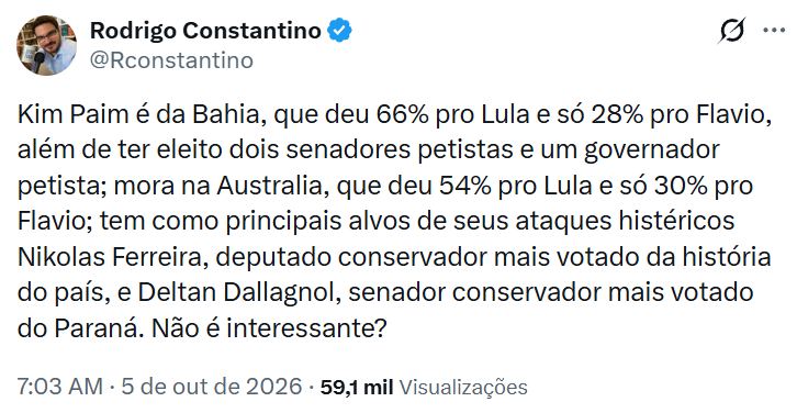 kimpaim's tweet photo. Eu sou tudo isso, mas não tenho familiar LADRÃO que mamou no CDB do Master.

Meu corno de estimação, cadê seu comprovante? Eu fui votar e você? Segue sem regularizar seu título desde 2016?

Você é favorável a quem mamou dinheiro do CDB do Master devolver o dinheiro? https://t.co/v1FFO5G7F2