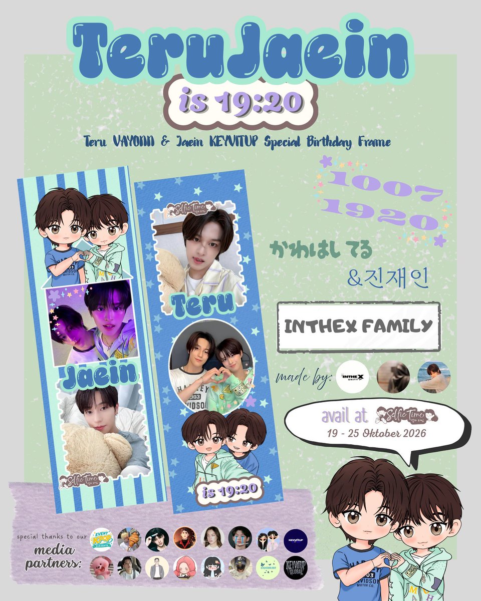 KEYVITUPGLOBAL's tweet photo. [📢] 𝐁𝐑𝐄𝐀𝐊𝐈𝐍𝐆 𝐍𝐄𝐖𝐒‼️ 

19 & 20 OCTOBER HAVE BEEN TAKEN BY 𝗧𝗘𝗥𝗨𝗝𝗔𝗘𝗜𝗡 🎂

19:20 — not a time, it's a date with TERUJAEIN 😘

ꜱᴏ, ᴡʜᴏ'ꜱ ᴄᴏᴍɪɴɢ ꜰᴏʀ ᴀ ᴘɪᴄ? 👀📸

📅 19–25 October 2026
📍@selfietimeid

Show off your date with #datewithTERUJAEIN #TERUJAEINIS1920