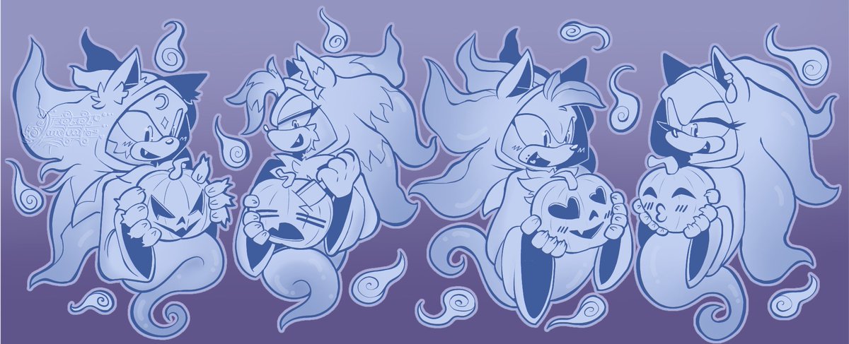 Noooctuart's tweet photo. 👻 We became ghosts now! 👻 

Enjoy the month of Halloween! And once again, thank you:
🎃 @Obscurityxd11
🎃 @Sh4dooz
🎃 @Kiroki9913171

For letting me draw your OCs/Sonas!!! It was super fun hehe https://t.co/0NuPGaQ0Le
