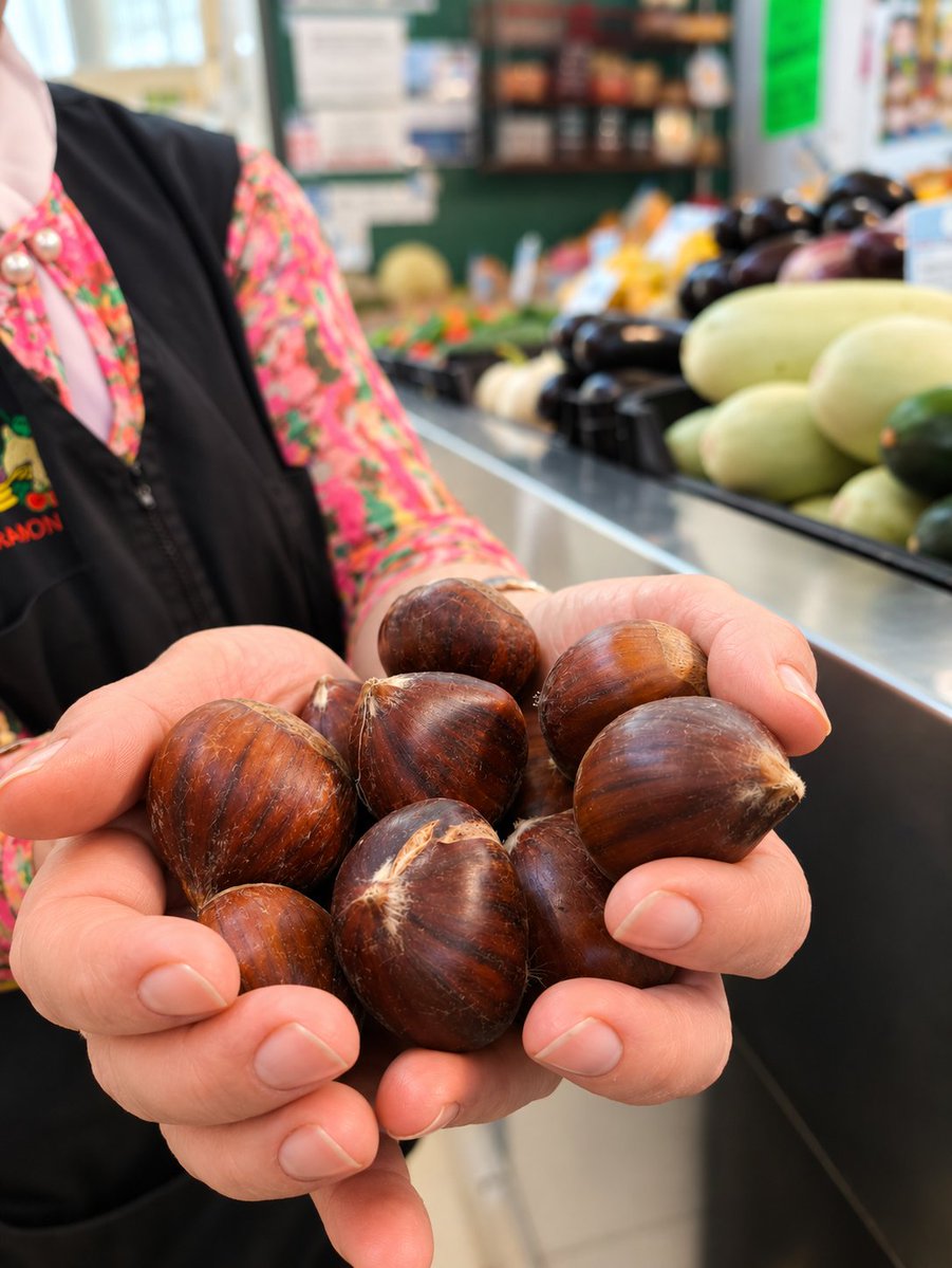MercatVinaros's tweet photo. 🌰 Octubre ja fa olor de castanyes.

Amb l’arribada de la tardor, tornen també els productes que marquen el canvi de temporada. Les castanyes comencen a fer-se un lloc entre la fruita i la verdura, i Tere ja ens recorda que estem a punt d’entrar de ple en el seu moment. https://t.co/ykkkVEZpaT