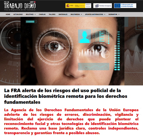 ugtmigraciones's tweet photo. ⚠️La identif. biométrica remota con fines policiales puede afectar a la privacidad, la no discriminación y las libertades de expresión y reunión
🚨La FRA reclama garantías, transparencia y supervisión independiente
🔗https://t.co/qWqpdoXLiV
@flujandefrias @PatriciaRuizUGT
#IMGIA https://t.co/ynjLkyMgUb
