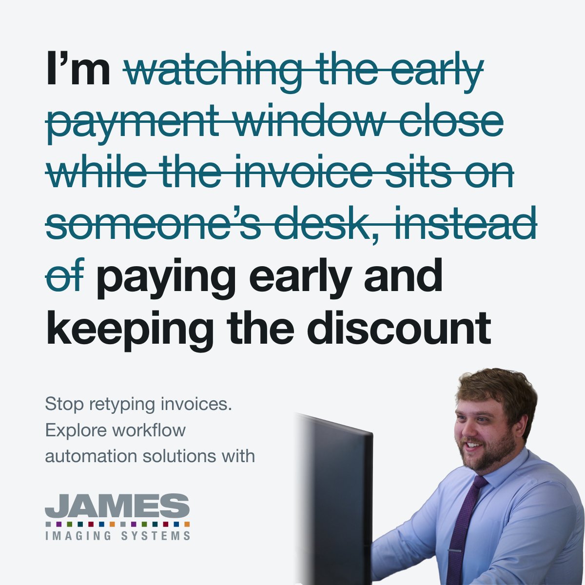 James_Imaging's tweet photo. Early payment discounts are free money. Most companies lose them to somebody's desk.

The invoice waits on an approval. By the time it clears, the window closed.

Workflow automation routes it the moment it lands, and reminds the approver.

https://t.co/1UcANBLV7U https://t.co/4MBLneMMii