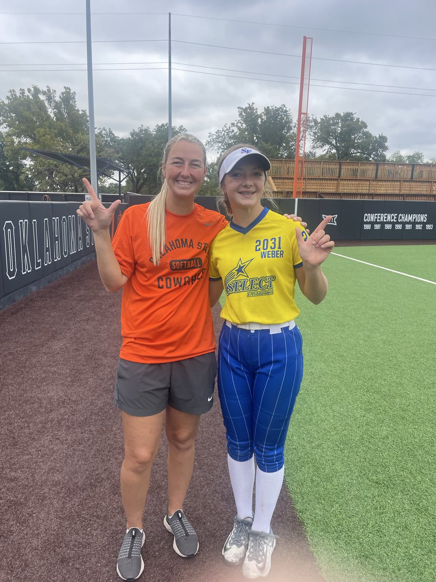 AdleeWeber's tweet photo. Had a blast at the @CowgirlSB camp on Saturday! 🧡🖤

Thank you @OSUcoachG, @Coach_Shippy, @carrieeberle & @bergy_9 for all the coaching, feedback and energy! Learned a lot and loved competing!

Hope y’all can catch us at one of our games this fall! Can’t wait to get back to Stillwater again soon! 🤠

@ejonesrockchalk @SelectFP09 @selectfastpitch @LineDsoftball @MidwestPremierS @PrepSoftball @ExtraInningSB @D1Softball @SoftbalAmerica @316EliteSB