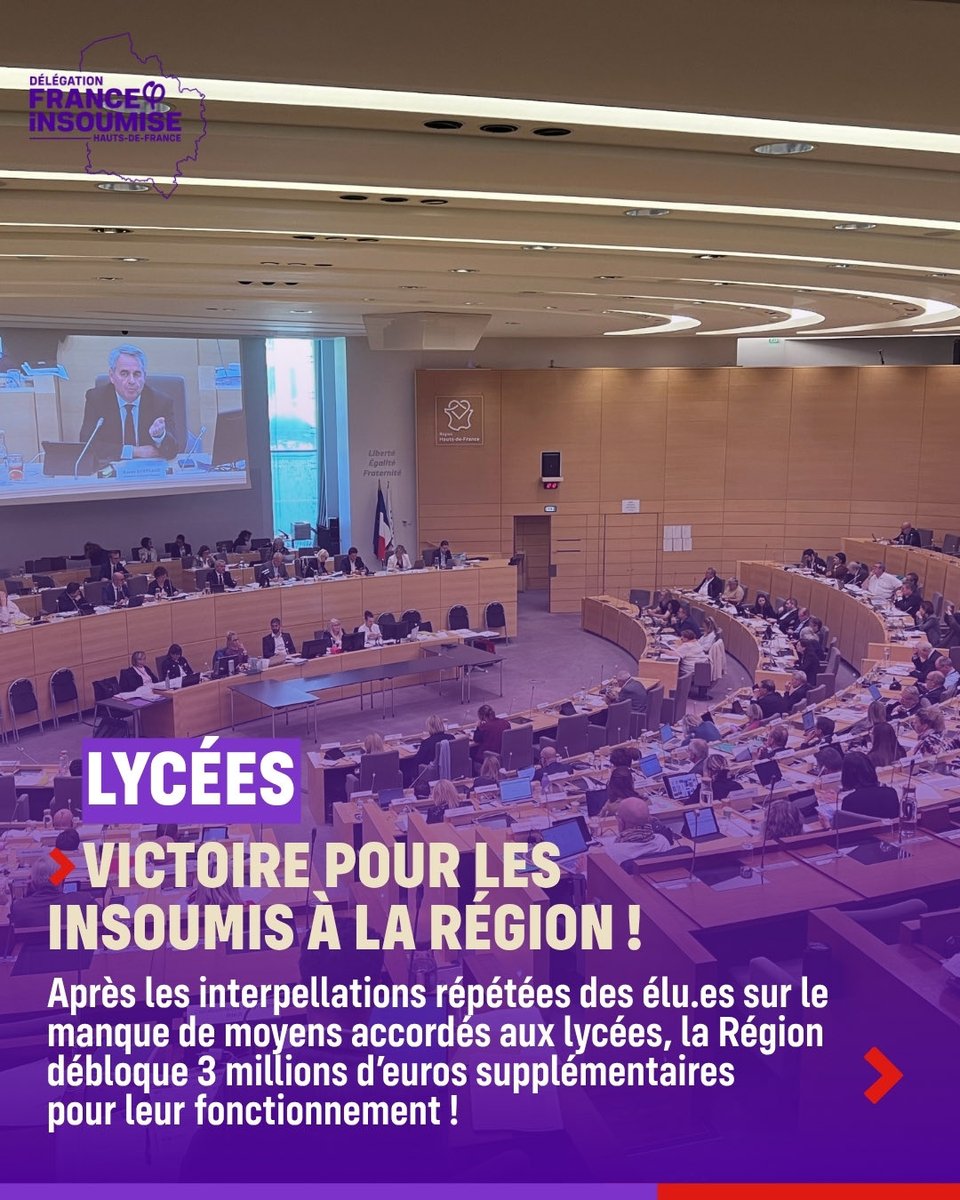 ElodieCloez's tweet photo. Une première victoire pour les insoumis !

Après des semaines à alerter les établissements de la région, nous avons obtenu une avancée, malgré le rejet de l’intégralité de nos amendements.

Le compte n’y est pas encore : nous poursuivons le combat avec les #Lycéens ✊🏻 https://t.co/tRfncxTUJn