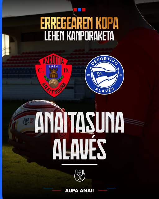 Azkoitikoudala's tweet photo. Zozketak argitu du jakin-mina. C.D. Anaitasunak Deportivo Alaves izango du aurkari Txerloian Errege Kopako lehen kanporaketan! https://t.co/2bpfzUjFEP