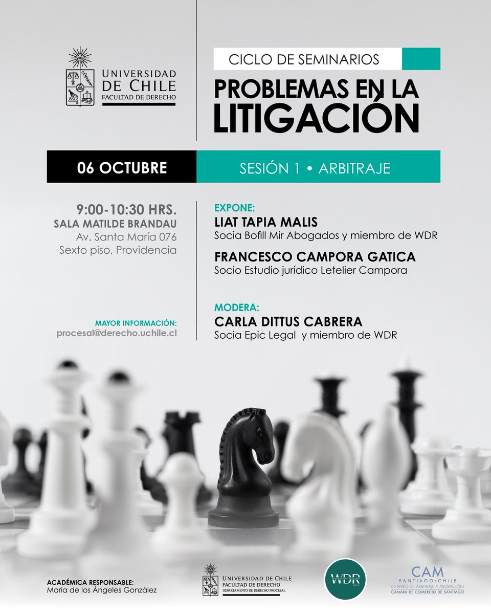 derechouchile's tweet photo. Este 6 de octubre les invitamos a participar en la primera sesión del ciclo de seminarios "Problemas en la litigación" en nuestra Facultad. Para más información visita: https://t.co/N7fkH0KcFj https://t.co/wMOWSb1tqd