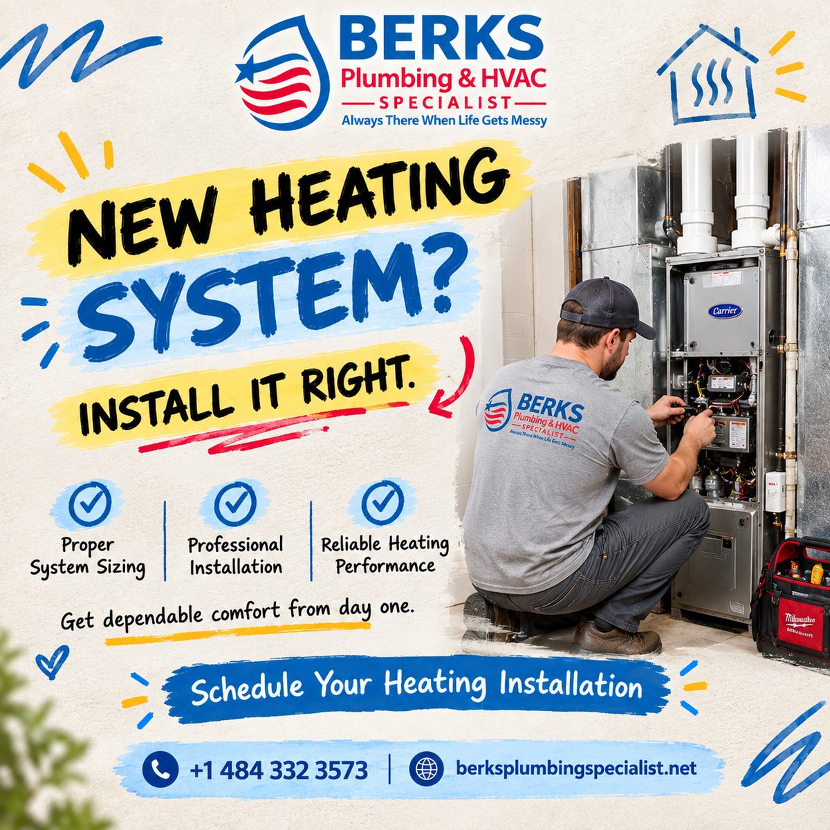 Berksplumbing's tweet photo. 🔥 Need a new heating system?

Start with the right installation.
✅ Proper sizing
✅ Professional installation
✅ Reliable heating performance

📞 484-332-3573
 🌐 https://t.co/mfxNjrfWrO

#HeatingInstallation #FurnaceInstallation #HVACService #BerksCounty #BerksPlumbing https://t.co/Xv7CGmpKhV