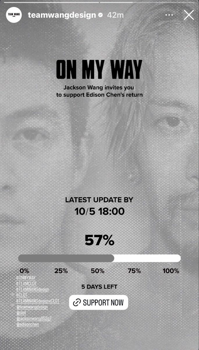 MyJacky8507's tweet photo. Support support ✊🏻✊🏻
#ONMYWAY
#TEAMCLOT
#TEAMWANGDesign
#CLOT
#TEAMWANGDesignxCLOT
@JacksonWang852
(I wanna tag Edison Chen’s X account here but I ain’t sure lol) https://t.co/hLUQrdeODm