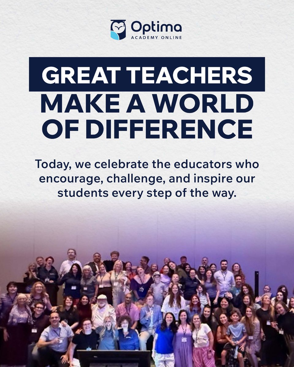 OptimaVR's tweet photo. Great teachers do more than teach lessons. They build confidence, spark curiosity, and help students believe in what they can do.
On World Teachers’ Day, we’re celebrating the incredible OAO teachers and team members pictured here who show up for our students every day with patience, creativity, and heart.
We’re so grateful for all you do. 💙