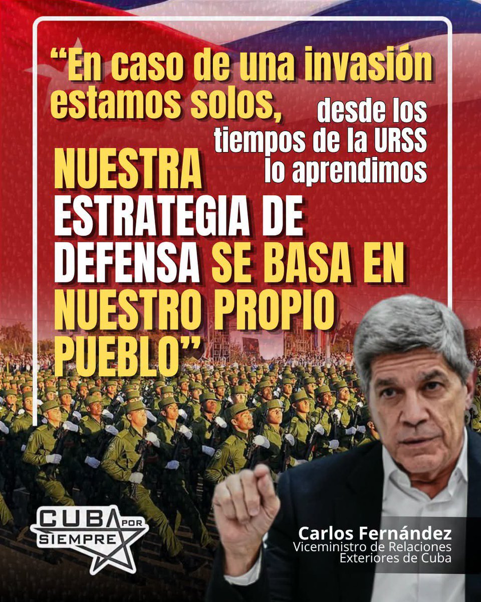MauryP74's tweet photo. «Desde tiempos de la URSS lo aprendimos: estamos solos. Pero en eso se basa nuestra estrategia de defensa, en nuestro pueblo, en combatir solos y para eso nos preparamos»
#CiegodeAvila #LatiendoConFidel #SinPerderUnDía https://t.co/GmFVVDRBf4
