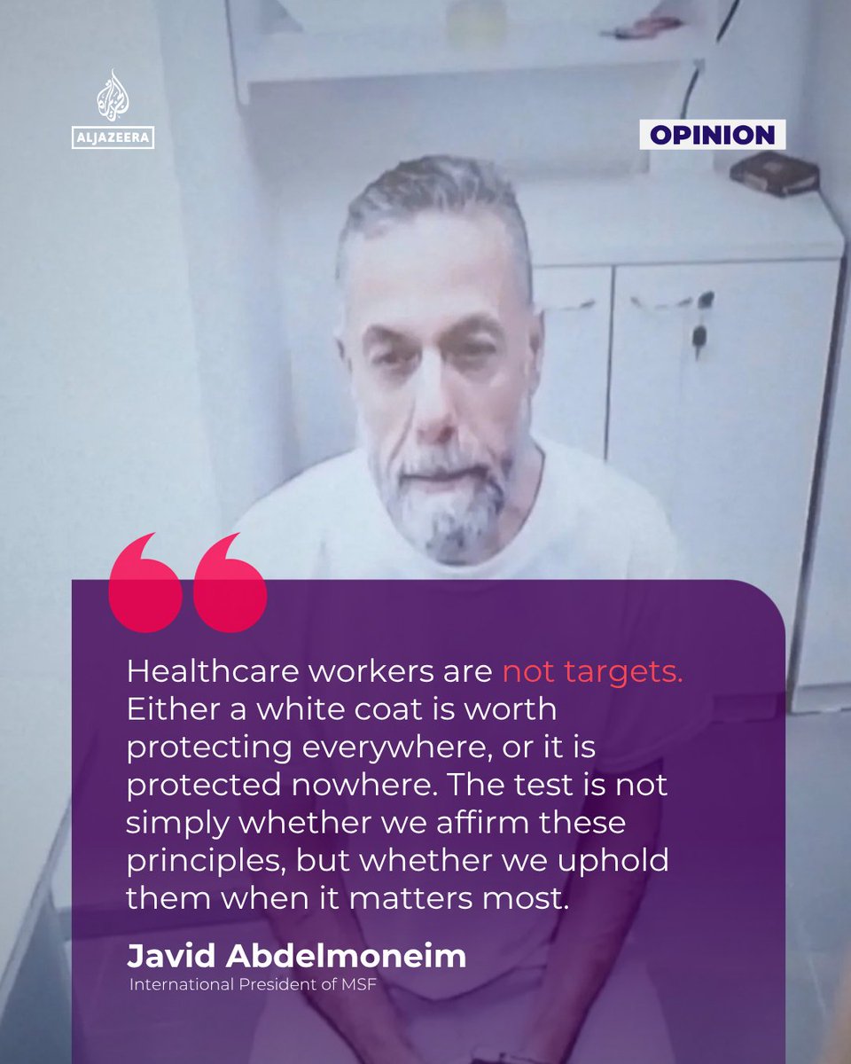 AJEnglish's tweet photo. WMA members must call for release of detained Palestinian medics — #AJOpinion by Javid Abdelmoneim ⤵️

🔗: https://t.co/a7Tz5ax7Ha https://t.co/Lqs7r0DyUQ