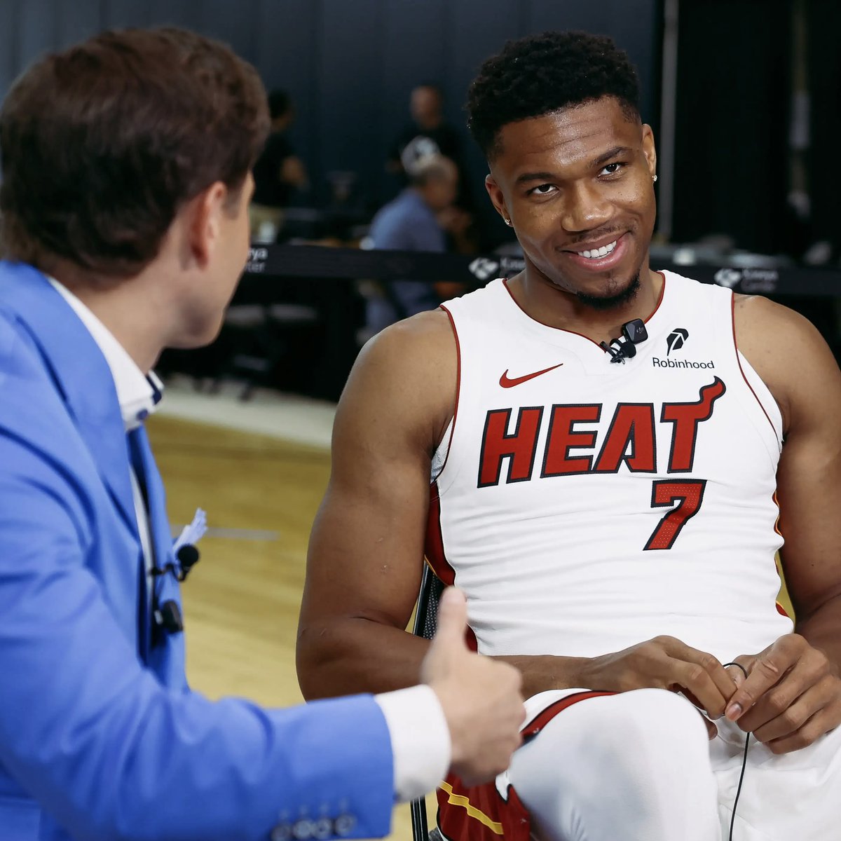 PolymarketHoops's tweet photo. Giannis Antetokounmpo says his former Bucks teammates won’t be here to save him after experiencing "Heat Culture":

“You gotta deal with the personnel the team has. Brook Lopez is not showing up a month early. Khris Middleton is not showing up a month early. Jrue Holiday is not showing up a month early. Like, we knew what the deal was.”

(via @eric_nehm)