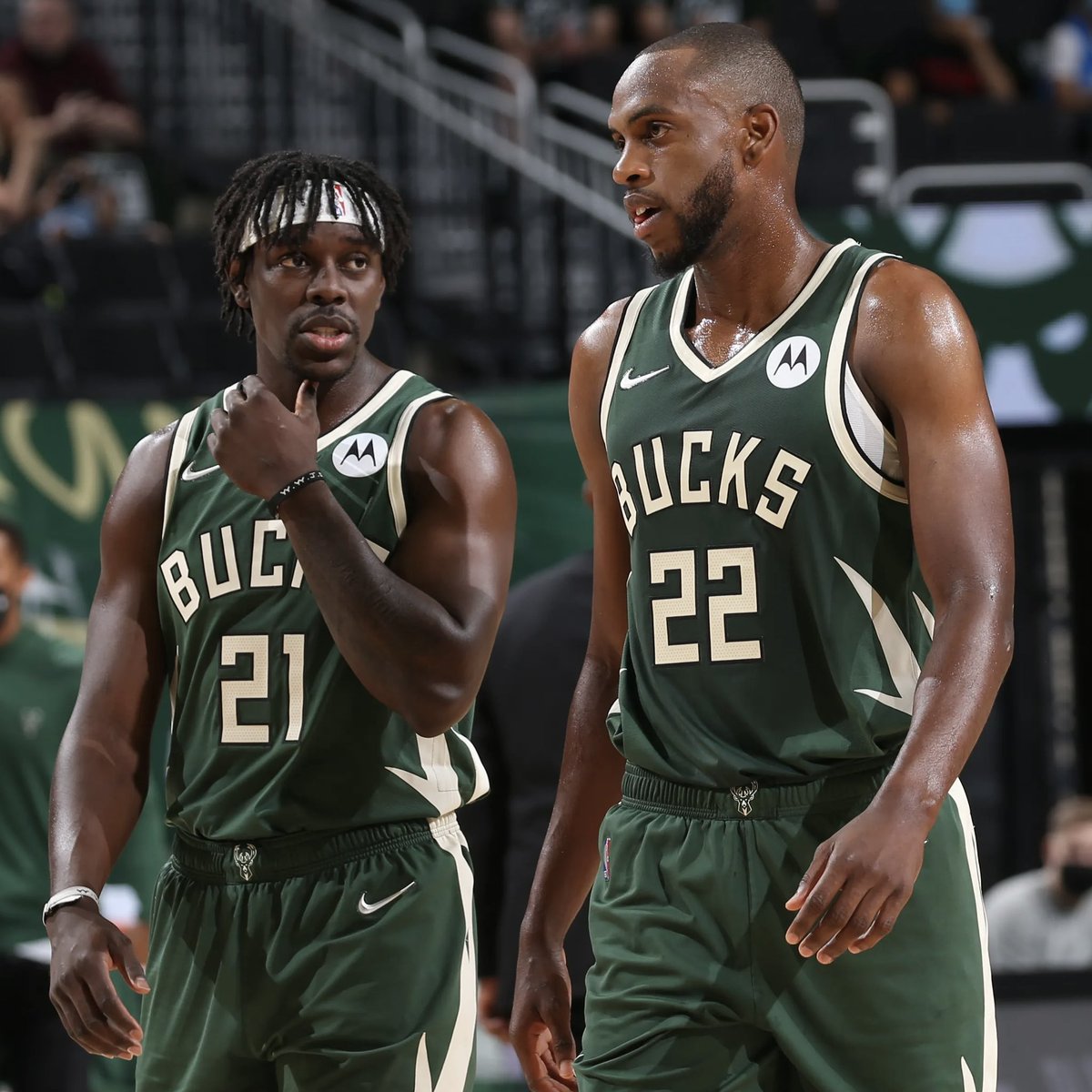 PolymarketHoops's tweet photo. Giannis Antetokounmpo says his former Bucks teammates won’t be here to save him after experiencing "Heat Culture":

“You gotta deal with the personnel the team has. Brook Lopez is not showing up a month early. Khris Middleton is not showing up a month early. Jrue Holiday is not showing up a month early. Like, we knew what the deal was.”

(via @eric_nehm)