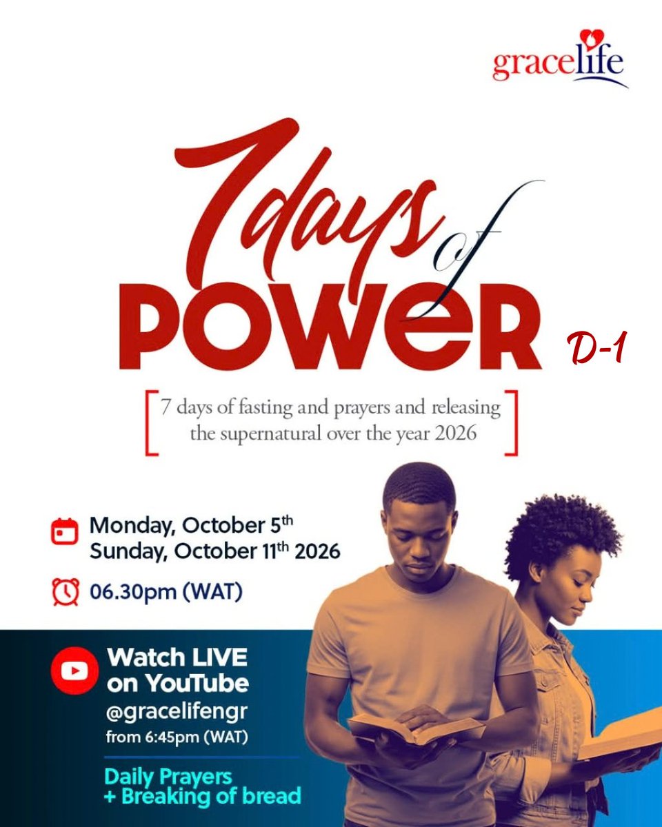 gracelifengr's tweet photo. 7 DAYS OF POWER STARTS TODAY! ๐ฅ
For the next 7 days, weโre coming together in prayer, fasting, communion, and divine encounters. ๐โจ
Join us as we seek God, experience His power, and step into all He has prepared for us.
#7DaysOfPower #GraceLife #PrayerAndFasting https://t.co/QmfGdOUFaq