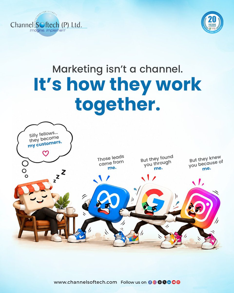 channelsoftech's tweet photo. Strong marketing works when every channel has a clear role and the message stays connected across the journey. 

🌐 https://t.co/FkeImTQP7p

#DigitalMarketing #MarketingStrategy #LeadGeneration #BusinessGrowth #SocialMediaMarketing #performancemarketingexpert #channelsoftech https://t.co/awNsCwQgZ5