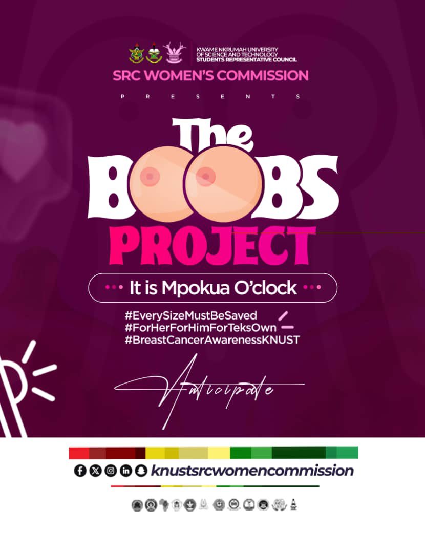 srclnugswocom's tweet photo. Awareness is power. Prevention is key.
October is Breast Cancer Awareness Month.

 This initiative is for everyone on campus. Let's look out for one another and break the silence!

#EverySizeMustBeSaved #ForHerForHimForTeksOwn #BreastCancerAwarenessKNUST #KNUSTSRC https://t.co/tbv86lbU0B