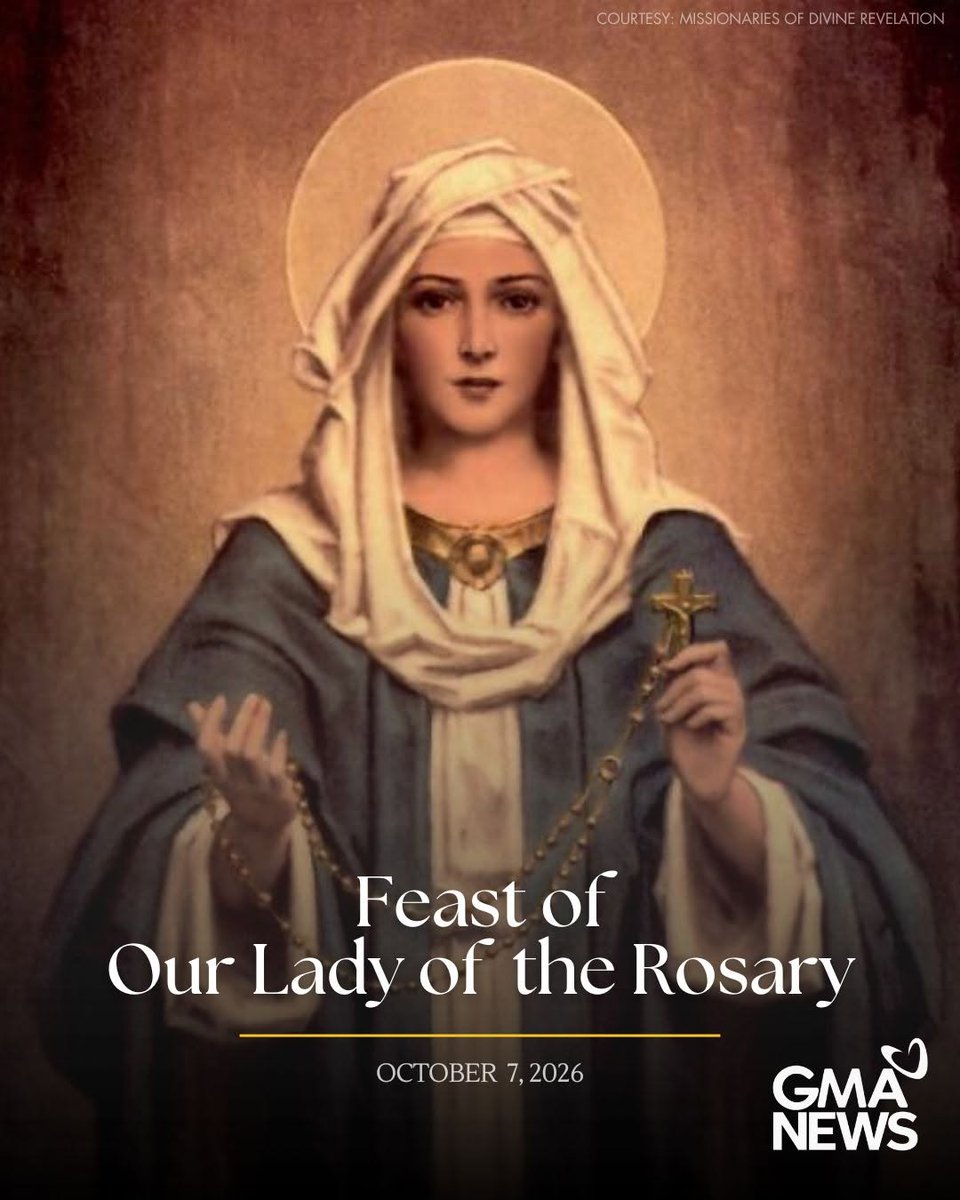 gmanews's tweet photo. Our Lady of the Rosary, pray for us. 🙏🏻📿

O Holy Virgin Mary, Queen of the Most Holy Rosary, you lead us closer to your Son, Jesus Christ, through the powerful prayer of the Rosary. Amen. https://t.co/MhaC1I7fd7