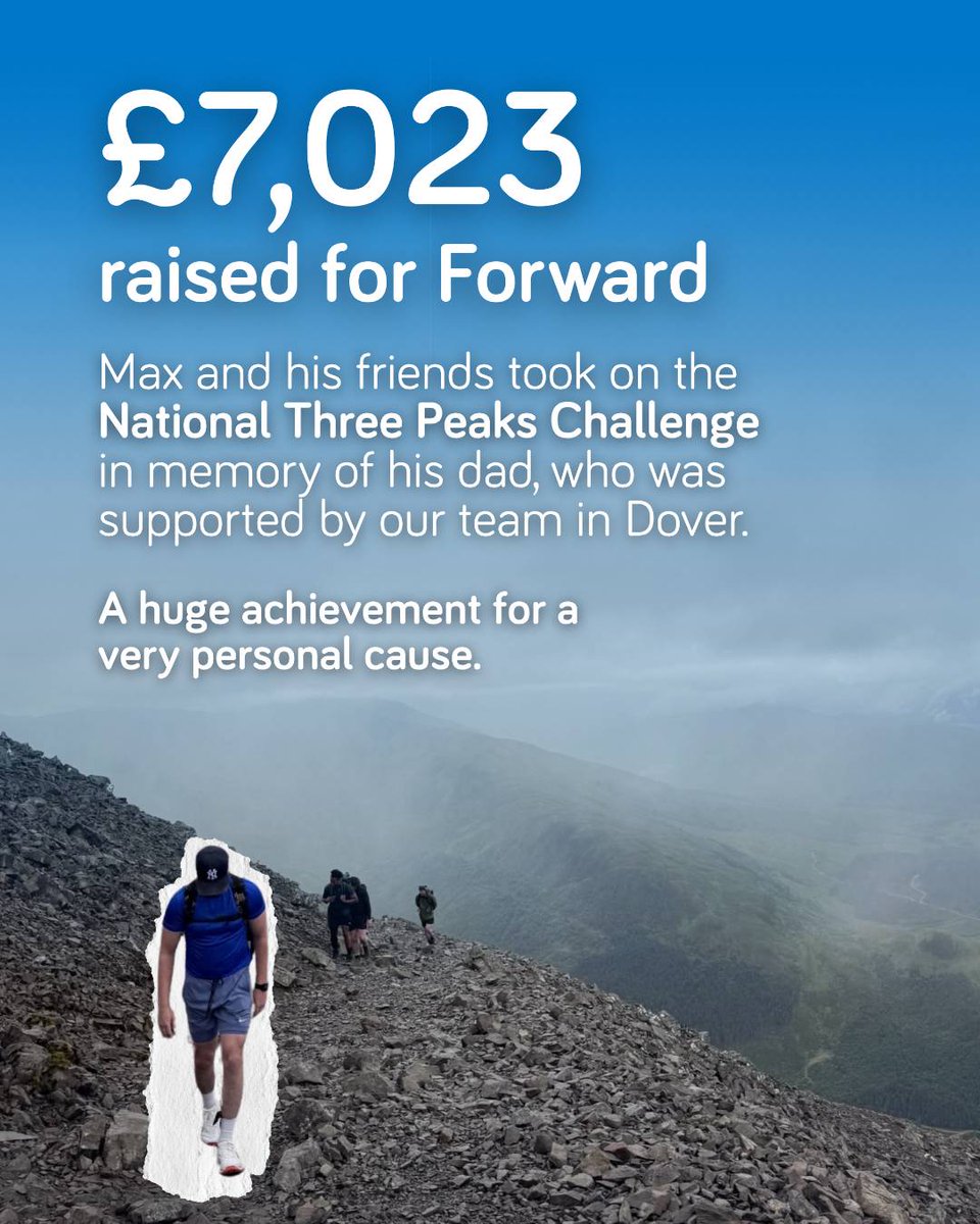 ForwardTrust's tweet photo. A huge thank you to Max and his friends, who took on the National Three Peaks Challenge, raising an incredible £7,023 for The Forward Trust.

Max took on the challenge in memory of his dad, who sadly passed away after struggling with alcohol addiction.

https://t.co/iGMlSrYq3f https://t.co/yEqJttEboD