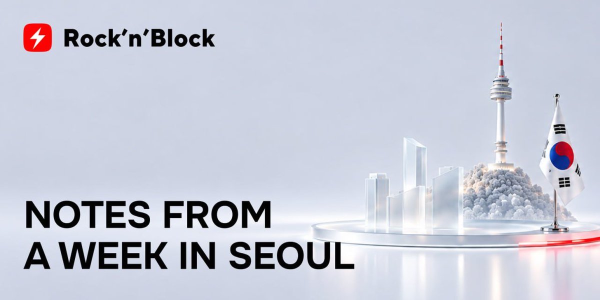 RockNBlockX's tweet photo. @RockNBlockX team spent KBW week meeting regional digital asset companies in Seoul. 

So here are our notes from the week:

– The meetings arranged in advance were worth far more than hoping to meet the right person at a crowded event.

– Tokenized deposits came up often, especially in conversations about Japan. Local fiat-backed stablecoins are still uncommon, but the use cases are becoming more concrete: custom vaults, tools for monitoring peg stability, and collateral for shared credit products.

– Local research firms also stood out. They understand the regional market, have direct access to decision-makers, and are actively involved in discussions around clearer crypto regulation.

– The US GENIUS Act came up as a useful reference point for how the industry and government can move a legal framework forward, even if APAC markets ultimately take a different route.