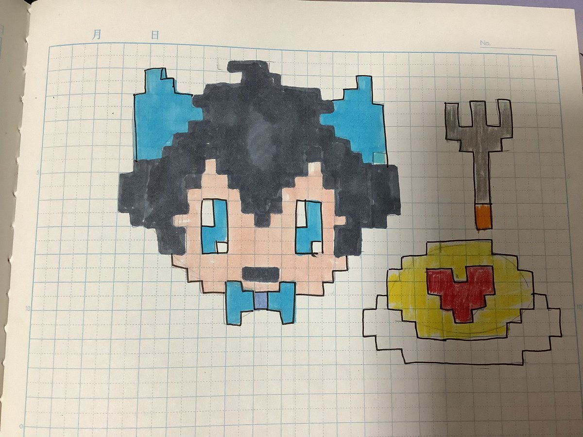 Waver22Happy's tweet photo. アイロンビーズをやってみたいと思って
旦那しゃんの図案を手描き…む、む、むずかしーーー！！！ https://t.co/faGos4dAnf
