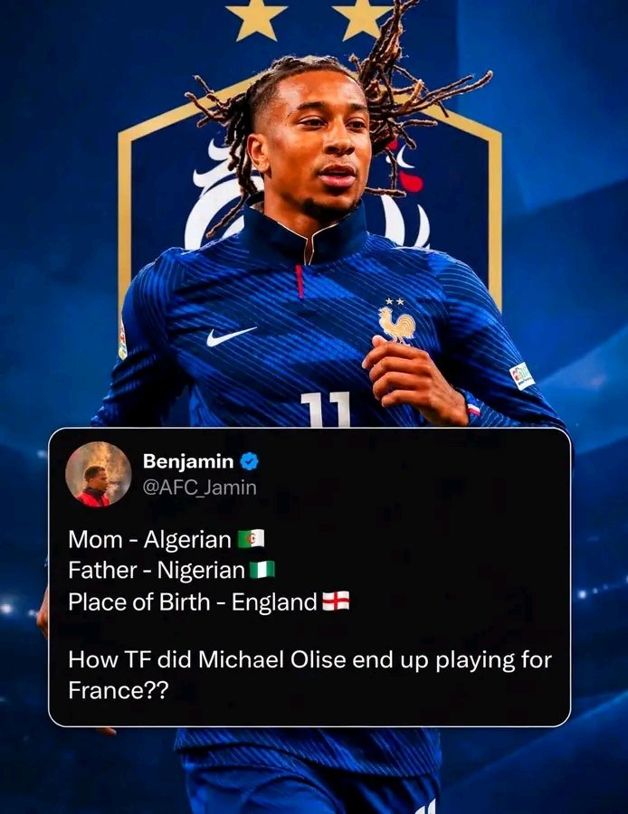 calipto_50's tweet photo. No connection with France,how did olise end up playing for france
Am curious https://t.co/G7AYHrXEnb