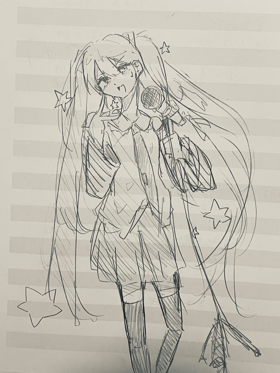 1g2fky's tweet photo. 授業中の落書きミクさん
＃初音ミク　＃落書き　＃絵描きさんと繋がりたい　#絵柄が好みって人にフォローされたいㅤㅤ 

タグつけんの忘れてたので上げ直し https://t.co/wn5sHUiR7K