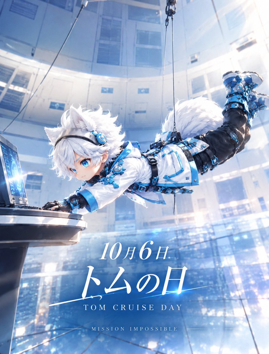 ruanitotumu's tweet photo. こんにちは♬
午前お疲れ様でした✨️

10月6日は「トムの日」です♬

映画『トップガン』シリーズや『ミッション・インポッシブル』シリーズの主演を務める大人気���リウッドスター、トム・クルーズの活躍を称え【ト(10)ム(6)】の語呂合わせにちなんで、映画配給事業を行っているパラマウント・ジャパン合同会社が10月6日に記念日を制定しました

6日は他にも「役所改革の日」「国際協力の日」「国際ボランティア貯金の日」「医療現場の滅菌の日」「天むす・すえひろの日」「でん六の日」「どろソースの日」「ドムドムハンバーガーの日」「明治北海道十勝カマンベールの日」「夢をかなえる日」「登録販売者の日」「石油の日」「とくしまNAKAドローンの日」「アトマイザーTRAVALOの日」「メディカルスパトロンの日」「みんなで重力の謎を考える日」などがあります

【PR】
『糸を紡ぐ転生者』
カクヨム3100万PV超／カクヨムコン8特別賞／KADOKAWAより書籍化
電子版もありますよ♬